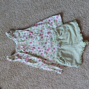 Max Studio Pink and Green Floral Kids Set